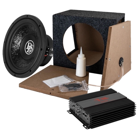 DLS PE10.D2 sluten baslåda i byggsats med slutsteg i gruppen Paketlösningar / Paket för bilen / Baspaket hos BRL (SETPE10D2PKT2)