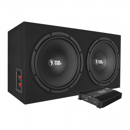 Bass Habit Play PL212 2x12tum med Play Power 1000.1, baspaket i gruppen Paketlösningar / Paket för bilen / Baspaket hos BRL Electronics (SETPL212PKT2)