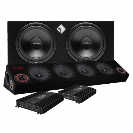 Rockford Fosgate R2-2X12 baspaket & Play SPL64 raggarplanka med slutsteg i gruppen Paketlösningar / Paket för bilen / Raggarpaket hos BRL Electronics (SETR22X12PKT6)