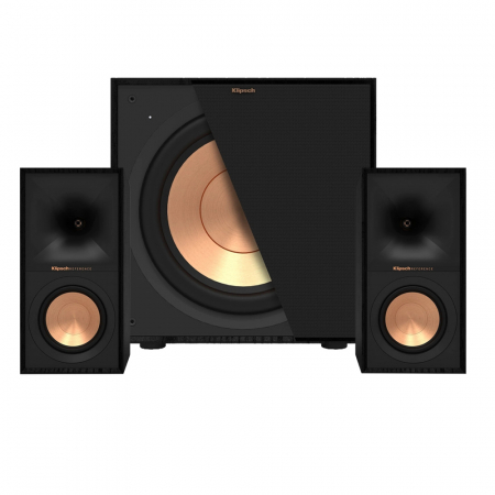 Klipsch R-40M & Klipsch R-101SW 2.1 högtalarpaket, svart i gruppen Paketlösningar / Paket för hemmet / Högtalarpaket hos BRL Electronics (SETR40MPKT3)