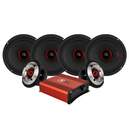 Bass Habit SPL Elite SE2200M & SE245T SPL-paket med steg, medium i gruppen Paketlösningar / Paket för bilen / SPL Högtalarpaket hos BRL Electronics (SETSE2200MPKT1)