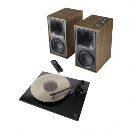 Klipsch The Fives valnöt & Rega Planar 1 Carbon, vinylspelarpaket i gruppen Hemmaljud / Hifi / Skivspelare hos BRL Electronics (SETTHEFIVESPKT4)