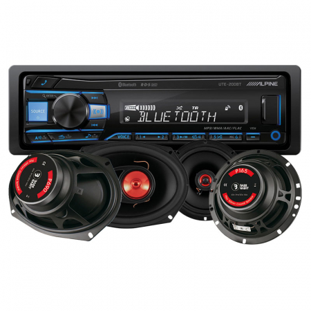 Alpine UTE-201BT & Bass Habit Play-högtalare, bilstereopaket i gruppen Paketlösningar / Paket för bilen / Bilstereopaket hos BRL Electronics (SETUTE201BTBHPLAY)