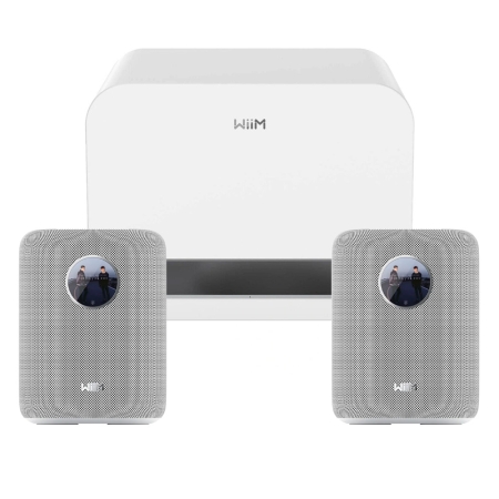 2-pack WiiM Sound med WiM Sub Pro, vit i gruppen Paketlösningar / Paket för hemmet / Stereopaket hos BRL (SETWIIMSOUNDPKT2)