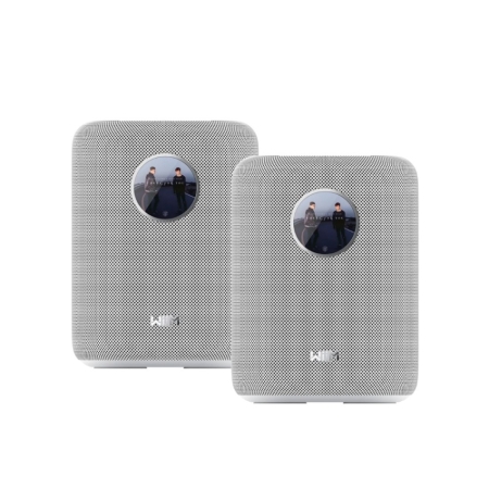 2-pack WiiM Sound smart högtalare med skärm, vit i gruppen Nyheter hos BRL (SETWIIMSOUNDPKT4)