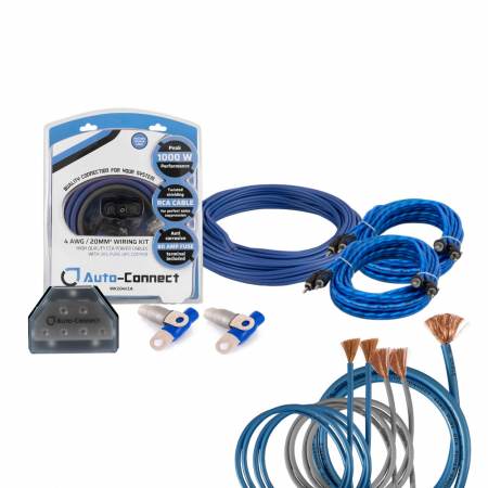 Auto-Connect kabelkit för 3 slutsteg, 20mm² mono & 2st 10mm² 2-kanal i gruppen Billyd / Kabler / Kabelkit hos BRL Electronics (SETWK204PKT3)