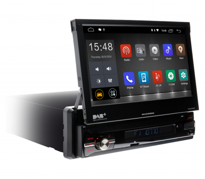 Macrom M-T6563DAB bilstereo med motoriserad skärm, Android 10 & mer