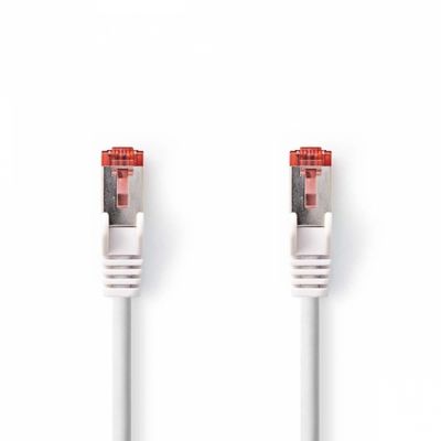 Nedis S/FTP CAT6 nätverkskabel, hane-hane, vit.
