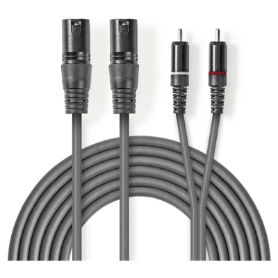 Nedis XLR-kabel, XLR Hane - RCA Hane 3 m