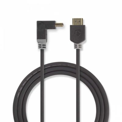 Nedis höghastighets HDMI-kabel med vinklad kontakt, 2m
