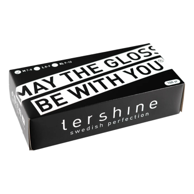 Tershine Nitrilhandskar, svarta 100-pack, medium 7-8