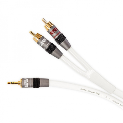 Supra BiLine-MP 3.5mm - 2RCA vit, 12 meter