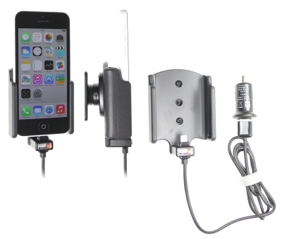 Brodit Aktiv hållare med USB-kabel och cigg-adapter, Apple iPhone 5C