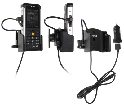 Brodit Aktiv hållare med USB-kabel och cigg-adapter, CAT B100 