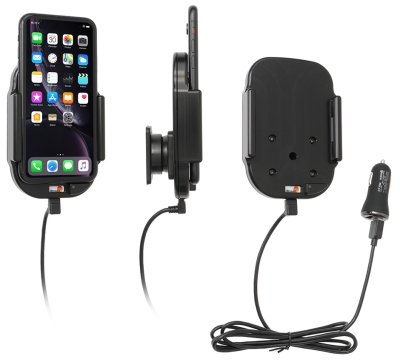 Brodit Qi trådlös aktiv mobilhållare med billaddare, Apple iPhone 11