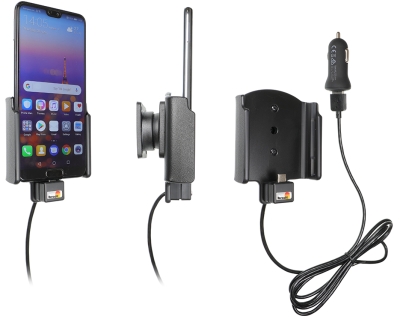 Brodit Aktiv hållare med USB-kabel och cigg-adapter, Huawei P20 