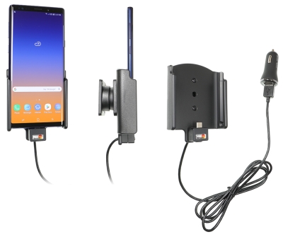 Brodit Aktiv hållare med USB-kabel och cigg-adapter, Samsung Galaxy Note 9 