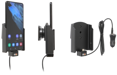 Brodit Aktiv hållare med USB-kabel och cigg-adapter, Samsung Galaxy S21+ 5G SM-G996B/SM-G996B/DS 
