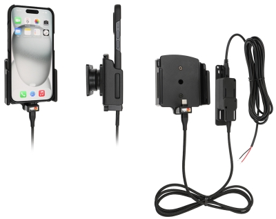 Brodit Aktiv hållare för fast installation, Apple iPhone 15/15 Pro/16/16 Pro/16e