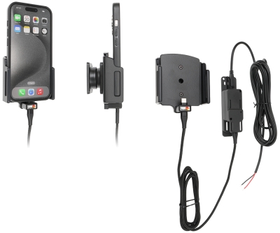 Brodit Aktiv hållare för fast installation, Apple iPhone 15/15 Pro/16/16 Pro/16e