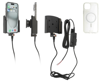 Brodit Mobilskal med Aktiv hållare för fast installation, Apple iPhone 15 