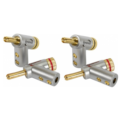 Dynavox BN207528, vinklade banankontakter 4-pack