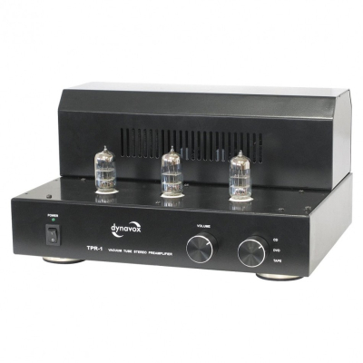 Dynavox TPR-1 kompakt stereoförsteg med rör, svart