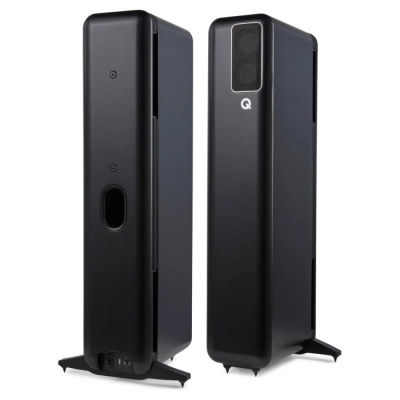 Q Acoustics QActive 400 aktiva golvhögtalare, mattsvart par