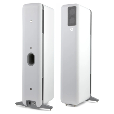 Q Acoustics QActive 400 aktiva golvhögtalare, mattvit par