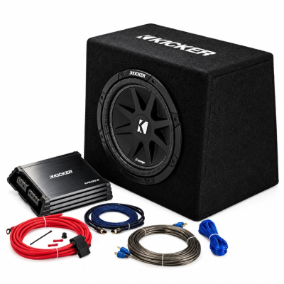 Kicker KickPack KKP212, baspaket med portad 12 tums baslåda, slutsteg och kablage