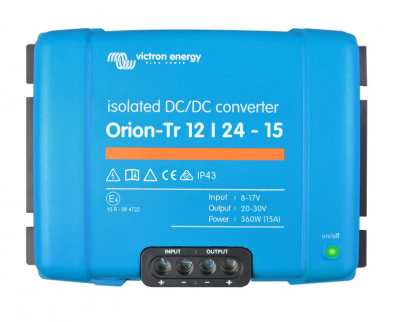 Victron Orion-Tr DC-DC-omvandlare, 12V in 24V ut, isolerad 15A