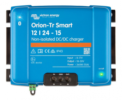 Victron Orion-Tr Smart DC-DC-laddare, 12V in 24V ut, oisolerad 15A