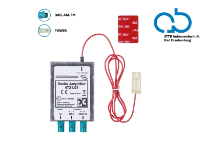 Antenna splitter AM/FM DAB+, 3x Fakra Z(m) förstärkt