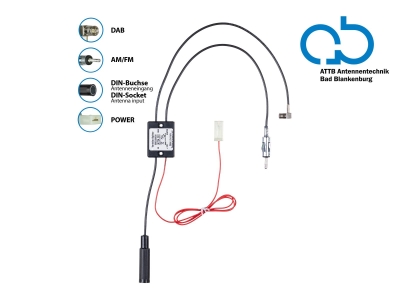 Antenna splitter AM/FM DAB+, DIN/SMB