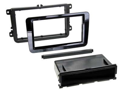 Monteringsram 2-DIN Seat/Skoda/VW, piano black