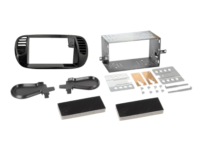 Monteringsram 2-DIN Fiat 500, matt svart