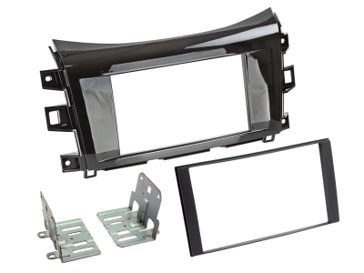 Monteringsram 2-DIN Nissan/Renault, piano black