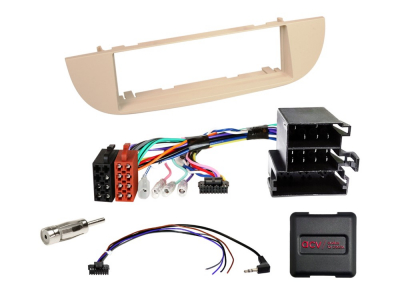 1-DIN Monteringsram Fiat 500 beige 2007-2015