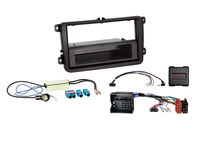 1/2-DIN Installationskit med prylfack Seat/Skoda/VW