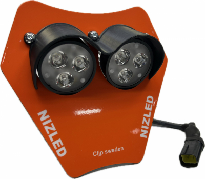Dubbelljus kallvit 70w KTM 2024-, orange, org-kont 2xE306k NIZLED