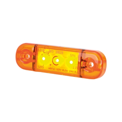 Strands Sidomarkering Slim Orange 3 LED,9-36V IP68. E-Märkt.