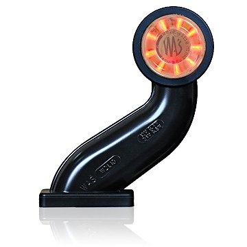 Strands Gummiarm Vit/Röd LED Vänster,Klarglas. E-Märkt 12-24V