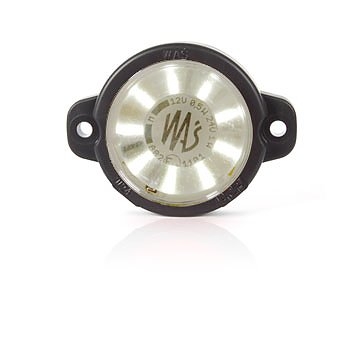 Strands Positionsljus Vit Rund,Klarglas. 12-24V