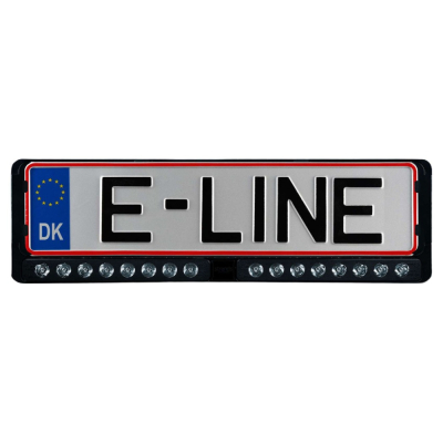 Strands Nuuk E-Line Duo DK/FI/AT, LED bar med nummerskyltshållare, svart