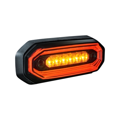 Strands FOR9T Aura varningsljus, 6 LED, röd/amber, mörk lins