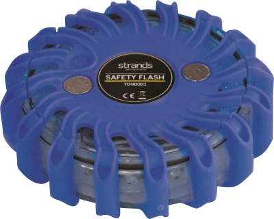 Strands Varning/Riktat Blixtljus Pucken Blå LED, 6-Pack I Väska