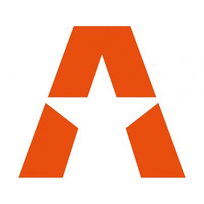 GAS A STAR-klistermärke 15.5x14cm, orange