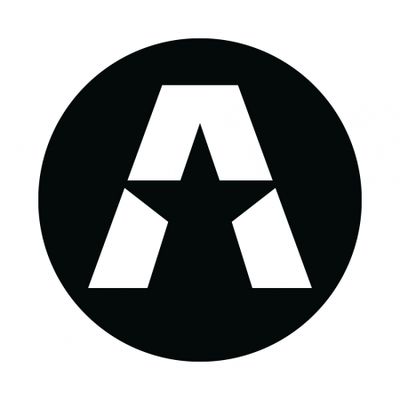 GAS A STAR-klistermärke 17x17cm, svart och vit