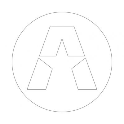 GAS A STAR-klistermärke 17x17cm, vit och svart