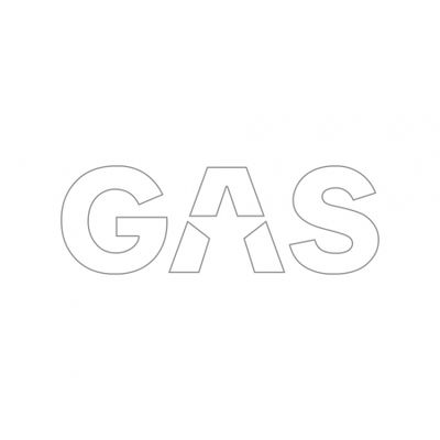 GAS-klistermärke 23x8cm, vit